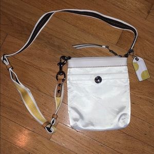 Whit satin Coach Crossbody
